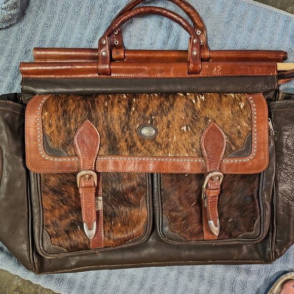 Other - Brown Leather and Fur Men's Bag